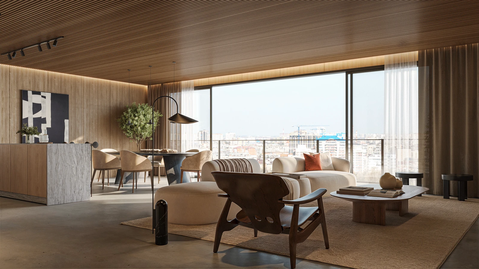 São Paulo Apartment — living and dining room